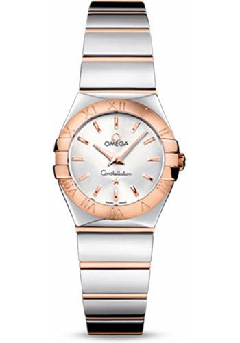 Omega Ladies Constellation Polished Quartz Watch – 24 mm Polished Steel And Red Gold Case – Silver Dial – Steel And Red Gold Bracelet – 123.20.24.60.02.003
