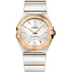 Omega Ladies Constellation Polished Quartz Watch – 24 mm Polished Steel And Yellow Gold Case – Silver Dial – Steel And Yellow Gold Bracelet – 123.20.24.60.02.004