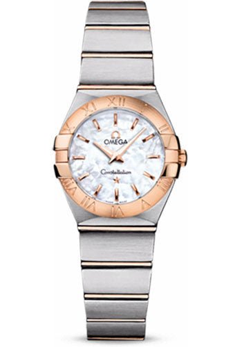 Omega Ladies Constellation Quartz Watch – 24 mm Brushed Steel And Red Gold Case – Mother-Of-Pearl Dial – 123.20.24.60.05.001