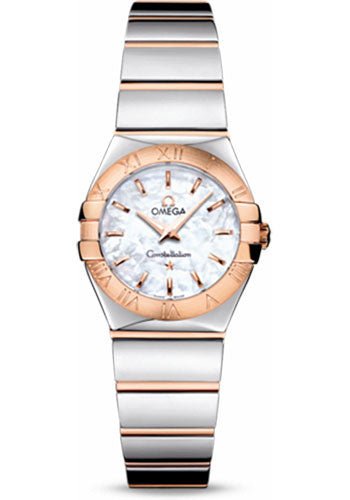 Omega Ladies Constellation Polished Quartz Watch – 24 mm Polished Steel And Red Gold Case – Mother-Of-Pearl Dial – Steel And Red Gold Bracelet – 123.20.24.60.05.003