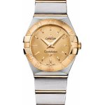 Omega Ladies Constellation Quartz Watch – 24 mm Brushed Steel And Yellow Gold Case – Champagne Dial – 123.20.24.60.08.001