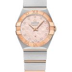 Omega Constellation Quartz Watch – 24 mm Steel Case – 18K Red Gold Bezel – Pink Mother-Of-Pearl` Diamond Dial – 123.20.24.60.57.003