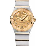 Omega Ladies Constellation Quartz Watch – 24 mm Brushed Steel And Yellow Gold Case – Champagne Diamond Dial – 123.20.24.60.58.001