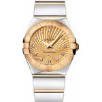 Omega Ladies Constellation Polished Quartz Watch – 24 mm Polished Steel And Yellow Gold Case – Champagne Diamond Dial – Steel And Yellow Gold Bracelet – 123.20.24.60.58.002