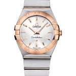 Omega Ladies Constellation Quartz Watch – 27 mm Brushed Steel And Red Gold Case – Silver Dial – 123.20.27.60.02.001
