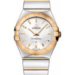 Omega Ladies Constellation Polished Quartz Watch – 27 mm Polished Steel And Yellow Gold Case – Silver Dial – Steel And Yellow Gold Bracelet – 123.20.27.60.02.004