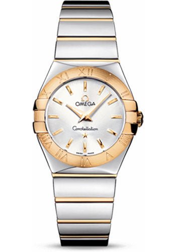 Omega Ladies Constellation Polished Quartz Watch – 27 mm Polished Steel And Yellow Gold Case – Silver Dial – Steel And Yellow Gold Bracelet – 123.20.27.60.02.004
