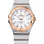 Omega Ladies Constellation Quartz Watch – 27 mm Brushed Steel And Red Gold Case – Mother-Of-Pearl Dial – 123.20.27.60.05.001