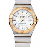 Omega Ladies Constellation Quartz Watch – 27 mm Brushed Steel And Yellow Gold Case – Mother-Of-Pearl Dial – 123.20.27.60.05.002