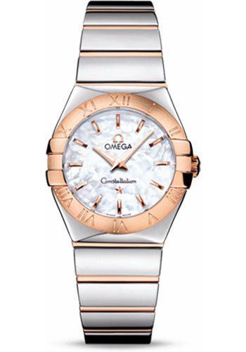 Omega Ladies Constellation Polished Quartz Watch – 27 mm Polished Steel And Red Gold Case – Mother-Of-Pearl Dial – Steel And Red Gold Bracelet – 123.20.27.60.05.003