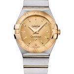 Omega Ladies Constellation Quartz Watch – 27 mm Brushed Steel And Yellow Gold Case – Champagne Dial – 123.20.27.60.08.001