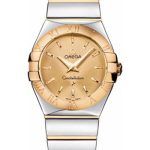 Omega Ladies Constellation Polished Quartz Watch – 27 mm Polished Steel And Yellow Gold Case – Champagne Dial – Steel And Yellow Gold Bracelet – 123.20.27.60.08.002