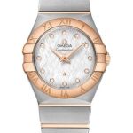 Omega Constellation Quartz Watch – 27 mm Steel And Red Gold Case – White -Silvery Diamond Dial – 123.20.27.60.52.002