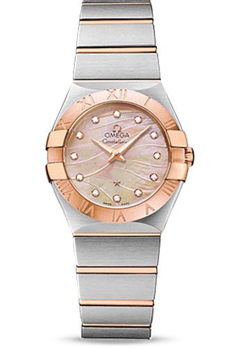 Omega Constellation Quartz 27 mm Watch – 27.0 mm Steel And Red Gold Case – 18K Red Gold Bezel – Red Gold Mother-Of-Pearl Diamond Dial – Steel Bracelet – 123.20.27.60.57.002