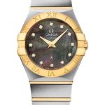 Omega Constellation Quartz Tahiti Watch – 27 mm Steel And Yellow Gold Case – Tahiti Mother-Of-Pearl Diamond Dial – 123.20.27.60.57.007