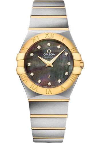 Omega Constellation Quartz Tahiti Watch – 27 mm Steel And Yellow Gold Case – Tahiti Mother-Of-Pearl Diamond Dial – 123.20.27.60.57.007
