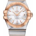 Omega Gents Constellation Chronometer Watch – 35 mm Brushed Steel And Red Gold Case – Silver Dial – 123.20.35.20.02.001