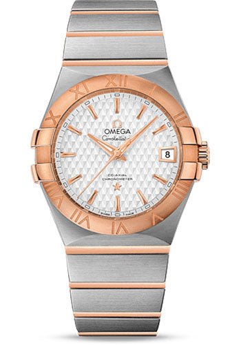 Omega Constellation Co-Axial Watch – 35 mm Steel Case – Red Gold Bezel – Silver Dial – Red Gold Bracelet – 123.20.35.20.02.005