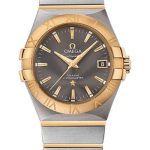 Omega Constellation Co-Axial Watch – 35 mm Steel Case – 18K Yellow Gold Bezel – Grey Dial – 123.20.35.20.06.001