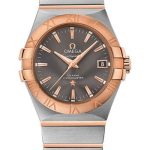 Omega Constellation Co-Axial Watch – 35 mm Steel Case – 18K Red Gold Bezel – Grey Dial – 123.20.35.20.06.002