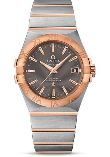 Omega Constellation Co-Axial Watch – 35 mm Steel Case – 18K Red Gold Bezel – Grey Dial – 123.20.35.20.06.002