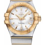 Omega Gents Constellation Quartz Watch – 35 mm Brushed Steel And Yellow Gold Case – Silver Dial – 123.20.35.60.02.002