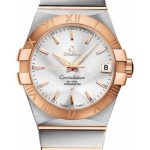 Omega Gents Constellation Chronometer Watch – 38 mm Brushed Steel And Red Gold Case – Silver Dial – 123.20.38.21.02.001