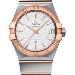 Omega Constellation Co-Axial Watch – 38 mm Steel And Red Gold Case – White -Silvery Dial – 123.20.38.21.02.007