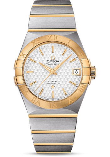 Omega Constellation Co-Axial Watch – 38 mm Steel Case – Yellow Gold Bezel – Silver Dial – Yellow Gold Bracelet – 123.20.38.21.02.009