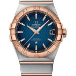 Omega Constellation Omega Co-Axial – 38 mm Steel And Red Gold Case – Blue Dial – 123.20.38.21.03.001