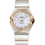Omega Ladies Constellation Polished Quartz Watch – 24 mm Polished Steel And Yellow Gold Case – Diamond Bezel – Mother-Of-Pearl Diamond Dial – Steel And Yellow Gold Bracelet – 123.25.24.60.55.008