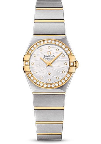 Omega Constellation Quartz Watch – 24 mm Steel And Yellow Gold Case – Diamond-Set Yellow Gold Bezel – Mother-Of-Pearl Diamond Dial – Steel Bracelet – 123.25.24.60.55.011