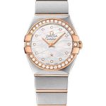 Omega Constellation Quartz Watch – 24 mm Steel And Red Gold Case – Diamond-Set Red Gold Bezel – Mother-Of-Pearl Diamond Dial – Steel Bracelet – 123.25.24.60.55.012