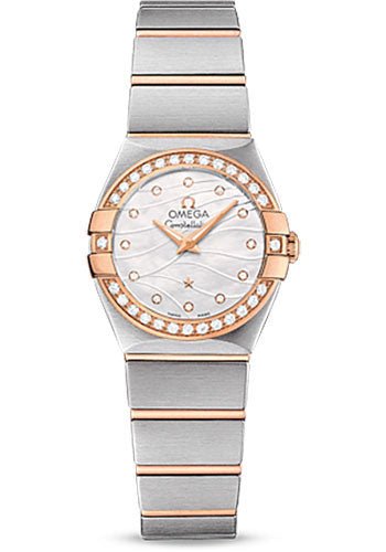 Omega Constellation Quartz Watch – 24 mm Steel And Red Gold Case – Diamond-Set Red Gold Bezel – Mother-Of-Pearl Diamond Dial – Steel Bracelet – 123.25.24.60.55.012
