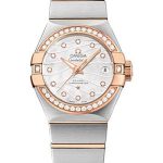 Omega Constellation Co-Axial Watch – 27 mm Steel And Red Gold Case – Diamond-Set Red Gold Bezel – Mother-Of-Pearl Dial – Steel Bracelet – 123.25.27.20.55.005