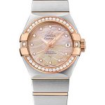 Omega Constellation Co-Axial Watch – 27 mm Steel And Red Gold Case – Diamond-Set Red Gold Bezel – Red Gold Mother-Of-Pearl Dial – Steel Bracelet – 123.25.27.20.57.003