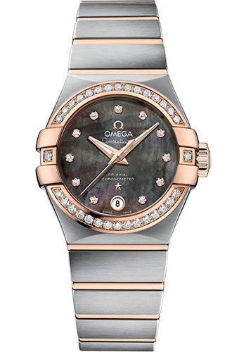 Omega Constellation Co-Axial Tahiti Watch – 27 mm Steel And Red Gold Case – Tahiti Mother-Of-Pearl Diamond Dial – 123.25.27.20.57.006