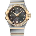 Omega Constellation Co-Axial Tahiti Watch – 27 mm Steel And Yellow Gold Case – Tahiti Mother-Of-Pearl Diamond Dial – 123.25.27.20.57.007
