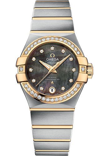Omega Constellation Co-Axial Tahiti Watch – 27 mm Steel And Yellow Gold Case – Tahiti Mother-Of-Pearl Diamond Dial – 123.25.27.20.57.007