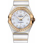 Omega Ladies Constellation Polished Quartz Watch – 27 mm Polished Steel And Yellow Gold Case – Diamond Bezel – Mother-Of-Pearl Diamond Dial – Steel And Yellow Gold Bracelet – 123.25.27.60.55.008