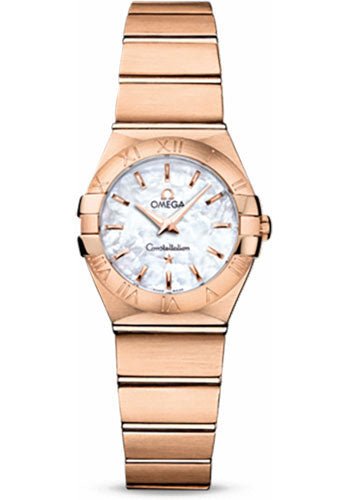 Omega Ladies Constellation Quartz Watch – 24 mm Brushed Red Gold Case – Mother-Of-Pearl Dial – 123.50.24.60.05.001