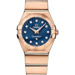 Omega Constellation Quartz Watch – 24 mm Brushed Red Gold Case – Blue Supernova Diamond Dial – 123.50.24.60.53.001