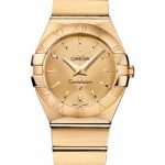 Omega Ladies Constellation Quartz Watch – 27 mm Brushed Yellow Gold Case – Champagne Dial – 123.50.27.60.08.001