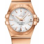 Omega Gents Constellation Chronometer Watch – 38 mm Brushed Red Gold Case – Silver Dial – 123.50.38.21.02.001