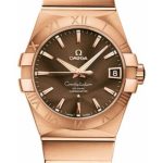 Omega Gents Constellation Chronometer Watch – 38 mm Brushed Red Gold Case – Brown Dial – 123.50.38.21.13.001