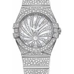 Omega Ladies Constellation Luxury Edition Watch – 24 mm White Gold Case – Snow-Set Diamond Bezel – Mother-Of-Pearl Diamond Dial – 123.55.24.60.55.010