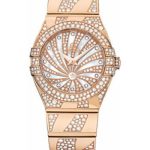 Omega Ladies Constellation Luxury Edition Watch – 24 mm Red Gold Case – Snow-Set Diamond Bezel – Mother-Of-Pearl Diamond Dial – 123.55.24.60.55.011