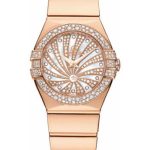 Omega Ladies Constellation Luxury Edition Watch – 24 mm Red Gold Case – Snow-Set Diamond Bezel – Mother-Of-Pearl Diamond Dial – 123.55.24.60.55.013