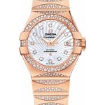 Omega Ladies Constellation Luxury Edition Watch – 27 mm Red Gold Case – Snow-Set Diamond Bezel – Mother-Of-Pearl Supernova Diamond Dial – 123.55.27.20.55.003