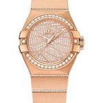 Omega Ladies Constellation Luxury Edition Watch – 27 mm Red Gold Case – Diamond Bezel – 18K Red Gold Diamond Dial – 123.55.27.20.55.006